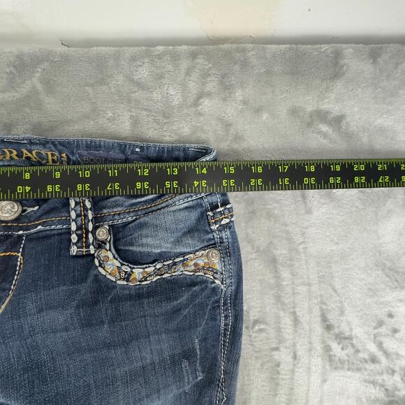 Vintage Y2K Grace In L.A. Bootcut Embellished Denim Jeans Size 28 - Picture 8 of 8